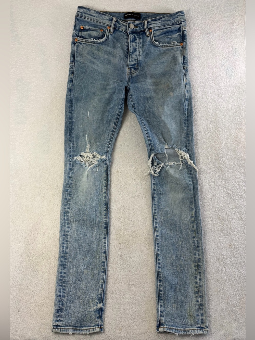 Purple Brand P001 Distressed Skinny Jeans Size 31x32